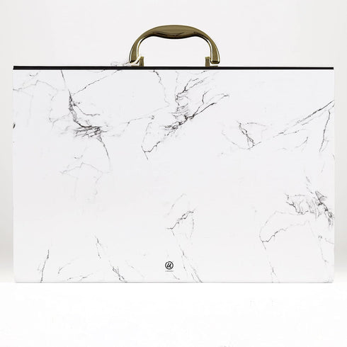 U Brands Fashion Expandable File Folder, Legal Size, 19 Pockets, Stylish Marble Print