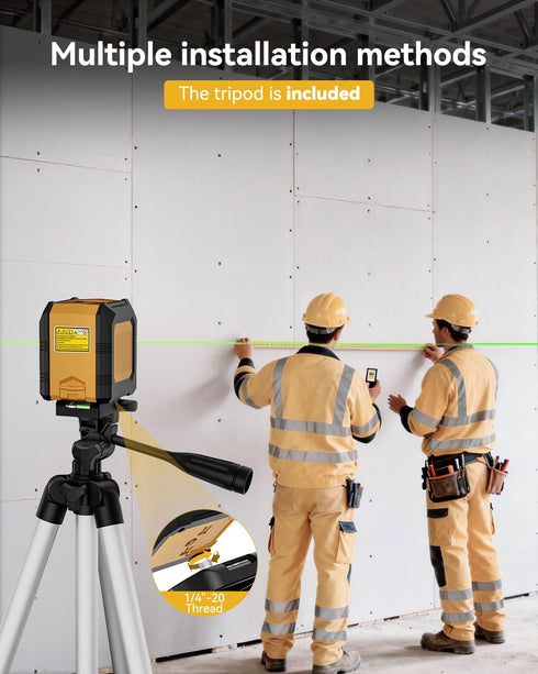 Nikotek Laser Level with Tripod, Self-Leveling Green Beam Horizontal and Vertical Cross-Line Laser for Home Decoration
