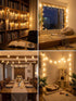 25FT G40 27 Bulbs(2 Commercial 5 Bulbs E12 Outdoor String Lights with Globe Clear Spare) Patio String Lights Outdoor
