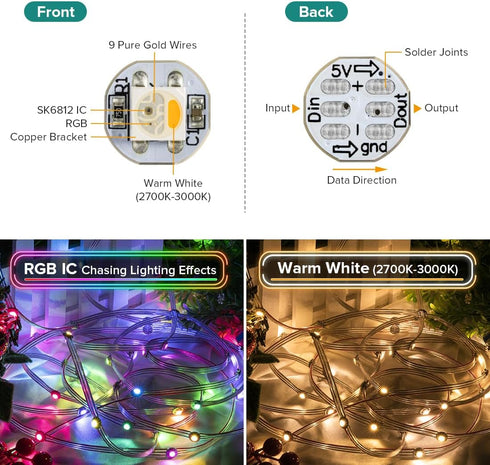 SK6812(WS2812B) 100PCS 5050SMD DC5V BTF-LIGHTING RGBW LED Chips RGB+Warm White Individually Addressable Module Pixels