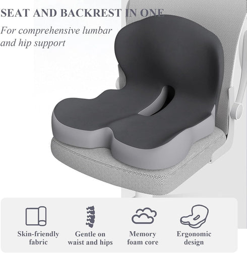Generic Colors-1) Orthopedic Cushion Car Seat Cushions Memory Foam Seat Cushion With Lumbar Support Pillow Pressure