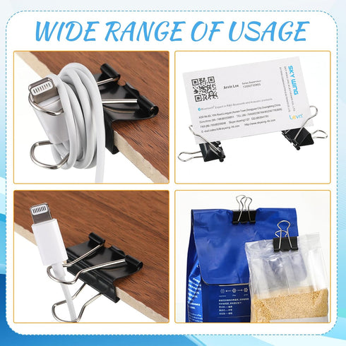 Black Binder Clips, 500 Pieces, 0.6 Inch Medium Paper Clamps for Classroom and Office Supplies