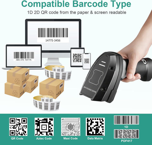 onewscan 1D 2D&PDF417 640 480 CMOS Handheld Barcode Scanner, QR Code Scanner USB Wired Data Matrix x Image Automatic