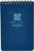 Rite In The Rain Weatherproof Top Spiral Notebook - 4" x 6", Blue Cover, Universal Pattern, 3 Pack