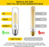 Gozelux Bulb 6W E26 Bulb 60 Dimmable 4000K E26 Bulb AC120V 750LM T9 T10 Bulb Pack 4 Tubular Light Equal LED Watt Cool