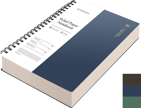 EMSHOI A4 Spiral Notebook, 300 Pages/150 Sheets, 11.2" x 8.27", College Ruled Lined Journal, Waterproof Softcover, Blue