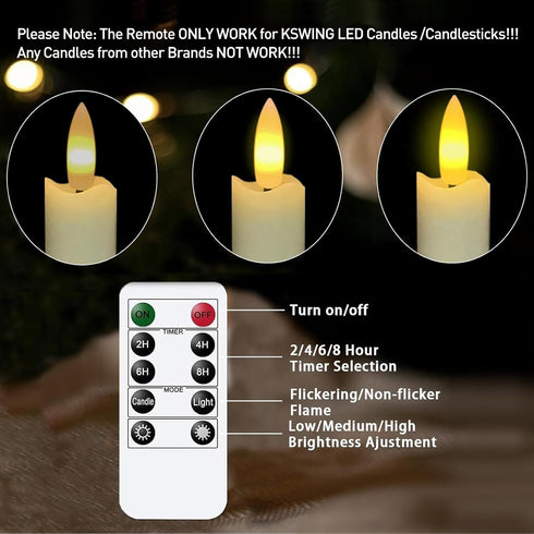 KSWING 10 Key Remote Controller Only Work for LED Candles/Candlesticks