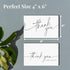 Pack 100, 4x6 Inch Thank You Cards with Envelopes & Matching Stickers, Bulk of Minimalistic Design - Suitable