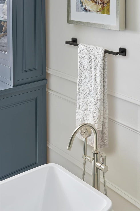 Amerock BH36073MB | Matte Black Towel Bar | 18 in (457 mm) Towel Rack | Appoint | Bathroom Towel Holder | Bathroom Hardware | Bath Accessories by Amerock