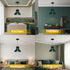Room,Office(D13.7 xH10.2,Green) Acoustic Felt Pendant Light, Sound Absorbing Modern Hanging Lamp, Tool-Free Assembly