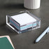 Juvale Clear Acrylic Sticky Note Holder, 3.9" x 3.9" x 1.6" Desk Accessory & Organizer for Classroom