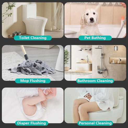 BARROCK Handheld Bidet Sprayer Head Only, Stainless Steel Shattaf Jet Spray for Toilet, Baby Cloth Diaper Sprayer