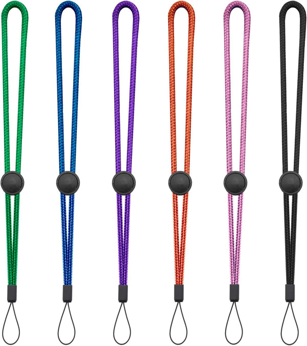 YOUOWO 6 Pack Nylon Wrist Lanyard, Adjustable Length for Flashlight, Wallet, USB Drive, Cell Phone Charms, Key ID