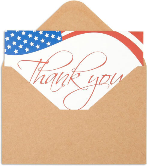 Pipilo Press 120 Pack 4x6-inch 4th Bulk Patriotic Thank You Cards with Envelopes for Veterans Day and of July
