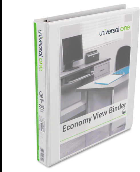 Universal UNV20742 11 in. x 8.5 in. 1 in. Capacity 3 Rings Slant D-Ring View Binder - White by Universal