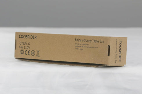 COOSPIDER UV Lamp Ozone Free, UVC Light Bulb 253.7nm for Closet/Cabinet/Bathroom, 6W 110V Lamp with On/Off Switch
