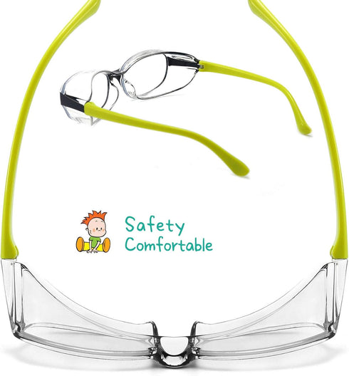 Kids Safety Glasses Goggles for Boys Girls, Anti Fog Eye Protection, Blue Light Blocking Lens, Side Shield, Soft TR90