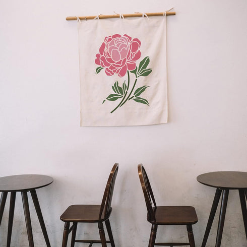 8pcs Peony Wall Stencils, 11.7x8.3" Reusable Plastic Template for Painting on Wood, Wall, DIY Home Decor