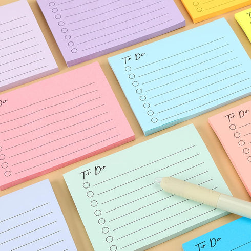 EOOUT 15 Pack Lined Sticky Notes, 3"x4", 750 Sheets, To Do List Notepad for Office Meeting School Home