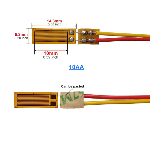 BF120 10AA 120 Ohm Strain Gauge High-Precision Resistance Foil Strain Gauge,Weldable Strain Gauge Surface Strain Gauge Circuit (BF120-10AA)