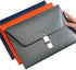 PU Leather A4 File Folder, Large Document Holder, Waterproof Envelope Case with Handmade Closure, Red