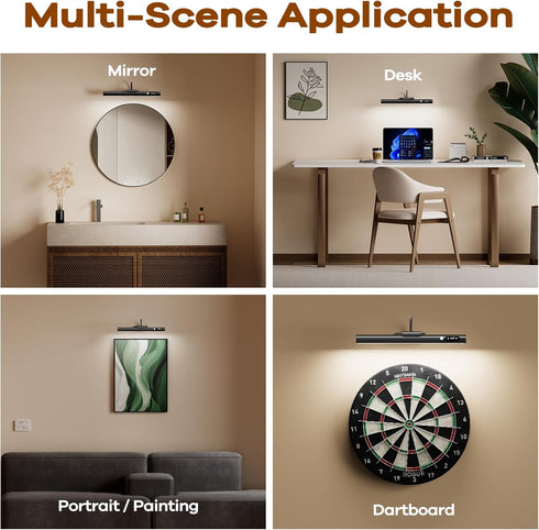 15.7'' 9000mAh Picture Lights for Wall with Motion Sensor & Rechargeable Battery, Picture Light for Paintings