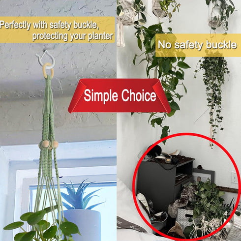 HEDGBOBO 20 Pack 40 lbs2.2" Q Hanger Hooks with Safety Buckle, Rustproof Screw Hooks for Hanging String Lights, Bird