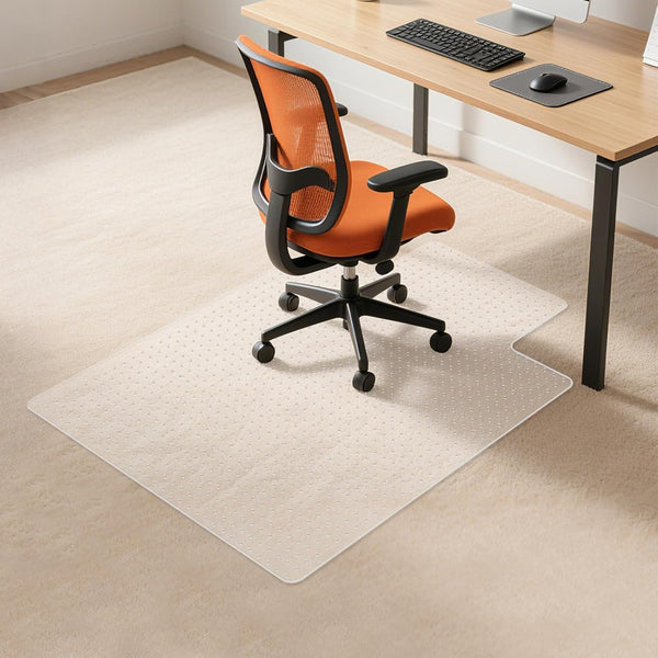 PURE JAJA Office Chair Mat for Carpet, 36"x48" Clear Floor Mats with Lip, Computer