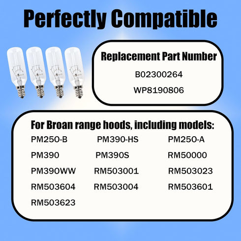 BTFO 4pcs SB02300264 T8 E12 40W Bulbs Bulbs PM250-A PM250-B PM390 PM390-HS PM390S RM50000 RM503004 RM503601 Light