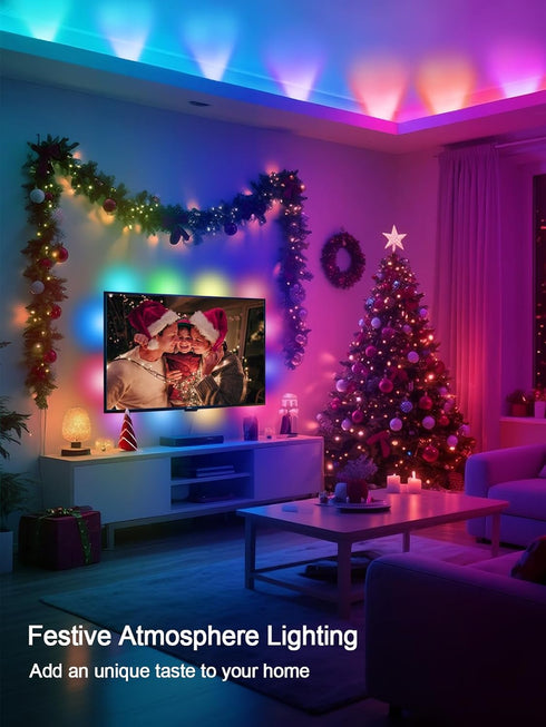 9.8ft 35-55 Inch Tyute TV LED Lights, LED Strip Lights for TV Behind Lighting, RGB Color Changing TV Backlight with APP