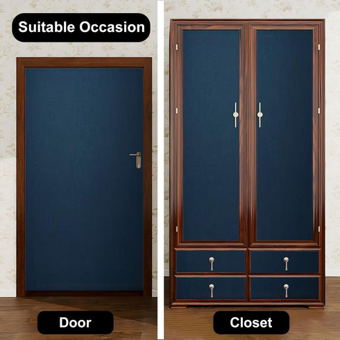 BSPWIRFNZPL Set 6 Self Adhesive Vinyl Refrigerator Wrap Canvas Surface Paper Dark Blue Color Grunge Texture for Door