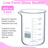 3 Pcs 1000ml Beaker, 3.3 Borosilicate Glass Griffin Low Form Measuring Cups for Laboratory and Daily Use