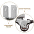 4pcs 1-inch Set 16mm Didiseaon U-Shaped Universal Swivel Cabinet Wheels with Heavy Duty Plate Casters, Silent Furniture
