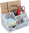 EasyPAG Desk Organizer Caddy with 6 Compartments and 1 Sliding Drawer for Home, School, White