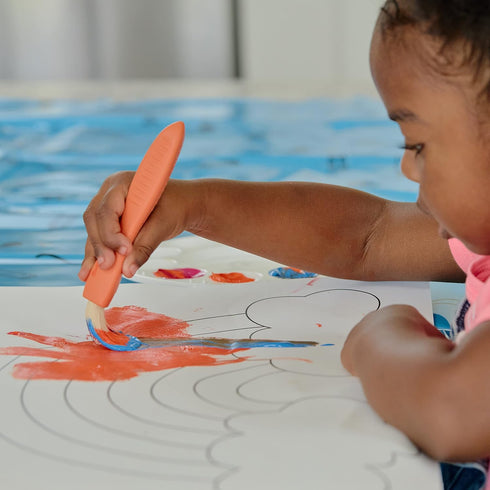 READY 2 LEARN Triangle Grip Paint Brushes - Set of 6, 3 Sizes, 18m+ - Easy Grip for 2-4 Year Olds