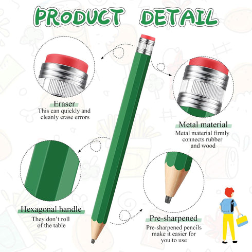 Trandraft 16 Inch Wooden Large Jumbo Pencils Giant Big Funny Wood Pencil with Cap and Eraser Fun Novelty Gifts for Kids