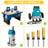 UTRUSTTO 1/4 Inch Set, 1/2", 25/64, 3/4, 1, 1-1/2. Pattern Flush Trim Router Bits Shank, Bottom Bearing Flush Trim