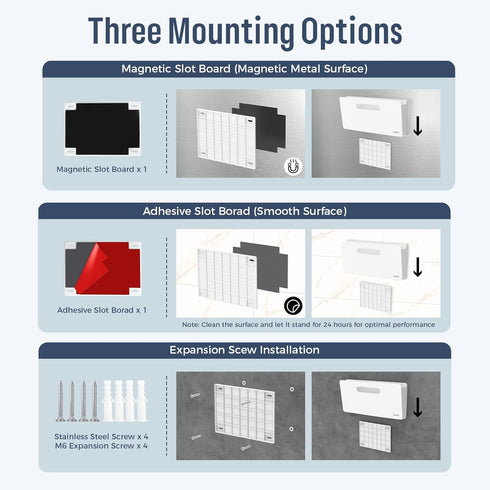 loukin Vertical File Folder Organizer, Wall Mount File Holder for Whiteboard, Refrigerator, Office, Mail, Documents