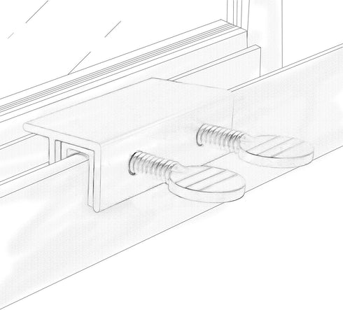 QCAA Sliding Window Security Lock with Vinyl Lining, Child Proof Lock, Aluminum, White, 8 Pack, Made in Taiwan