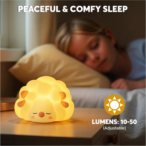 NAVAZAR 3-Level Dimming, 30-Min Baby Night Light for Kids, Cute Nursery Night Light Lamp, Toddler Portable Night Light