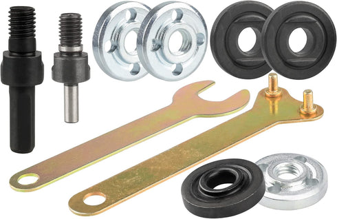 Yakamoz Drill Angle Grinder Adapter with Flange Nut Parts Set, 6mm and 10mm Drill Arbor Mandrel Adaptor