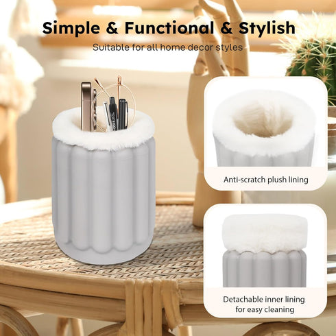 Glasses Holder for Nightstand, Silicone Plush Lined Eyeglass Holder Stand for Office Desk Table Storage Organizer