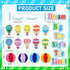 TaoBary 84 Pcs 3D Hot Air Balloon Honeycomb Bulletin Board Set Caterpillars Balloon Bulletin Board Cutouts Honeycomb Apple Popcorn Classroom Bulletin Board Decoration for School (Globo Encantador)