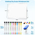 Dry Erase White Board with Stand, Double-Sided 12x16 inch, 10 Markers, 6 Magnets, Portable for Planning