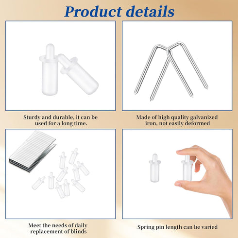 40 Pieces Plantation Shutter Repair Tool Set, 20 Pcs Louvers Staples and 20 Pcs Spring Loaded Shutter Pins