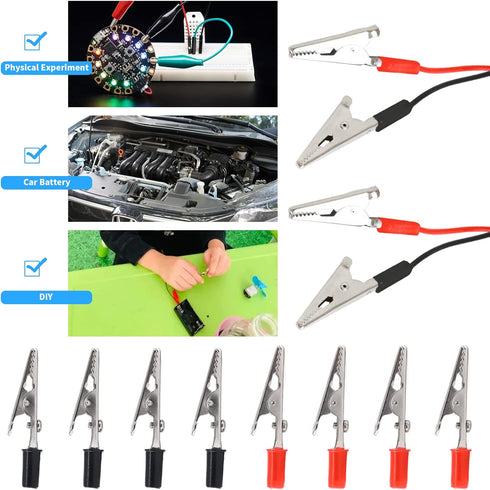 Glarks 60Pcs 53MM Metal Alligator Clip Clamp Assortment Kit for Laboratory Testing, Crocodile Electrical Test Clamps