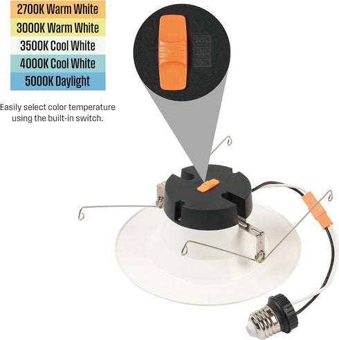 Westinghouse 5141100 11 Watt Recessed LED Downlight, 80 Watt Equivalent, Dimmable, ENERGY STAR, Medium Base, White Trim