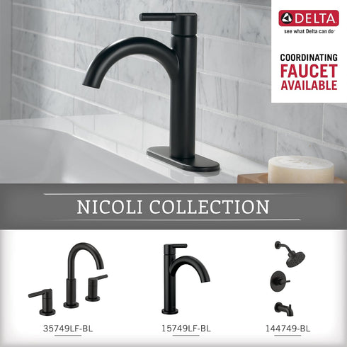 Delta NIC35-MB Nicoli Double Towel Hook - Bath Hardware Accessory in Matte Black
