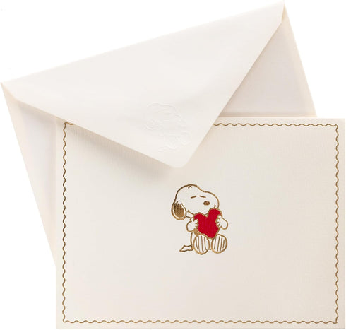 Set, 10 11 5.25" 3.8" Graphique Peanuts Designer Cards Luxe Collection, Gold Foil Embossed Stationery Boxed Blank Cards