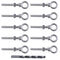 Muzata 10 Pack 1/4" x 2" Eye Bolts, Stainless Steel Eyebolt with Nuts Washers, Heavy Duty Shoulder Lifting Ring (Total